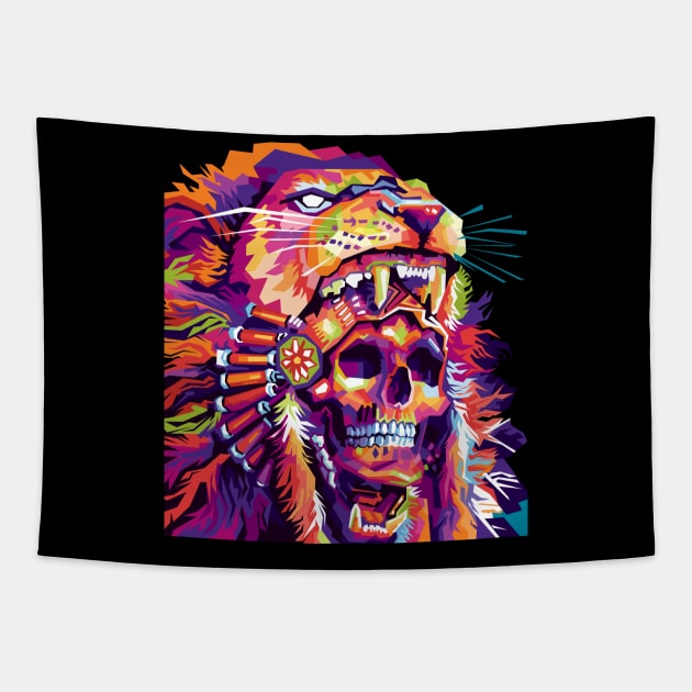 Indian skull Tapestry by Danwpap2