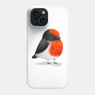 Red capped Robin bird Phone Case