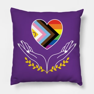 Progress Pride Intersex Inclusive Flag Heart Pillow
