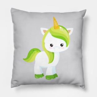 Saint Patrick's Day, Cute Unicorn, Magic Unicorn Pillow