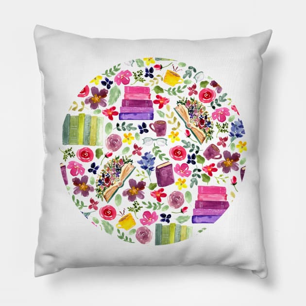 Book lover | Watercolor Pillow by Harpleydesign