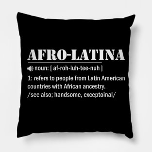 Afro-Latina, dictionary style definition style Pillow