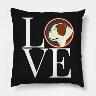 Love Bulldog Square Pillow