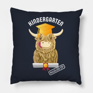 Scottish Highland Cow Kindergarten Graduation Pillow