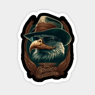 Retro logo with animal Eagle Magnet