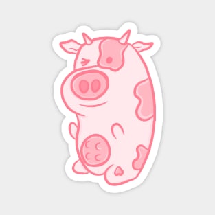 Strawberry Milkshake Pink Cow Magnet