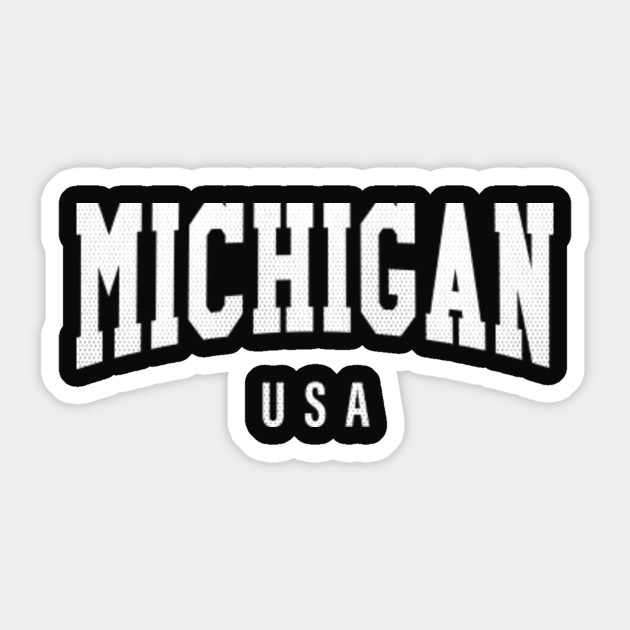 Michigan Mi Football Typography Michigan Sticker Teepublic