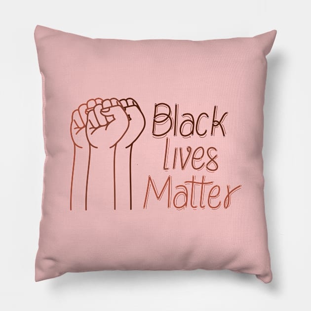 black lives matter with fists Pillow by irvanelist