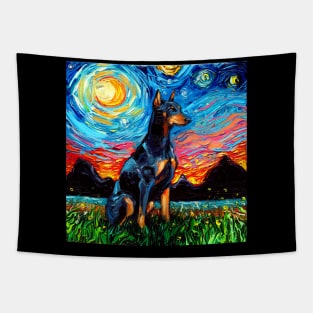 Doberman Starry Night Tapestry