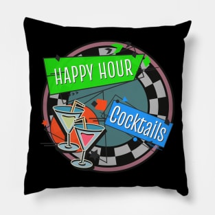 Happy Hour Cocktails Y2K retro Pillow