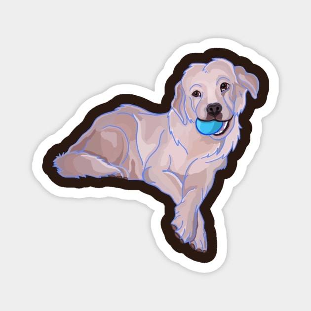 Great Pyrenees Cute Puppy with Chew Toy Magnet by Art by Deborah Camp