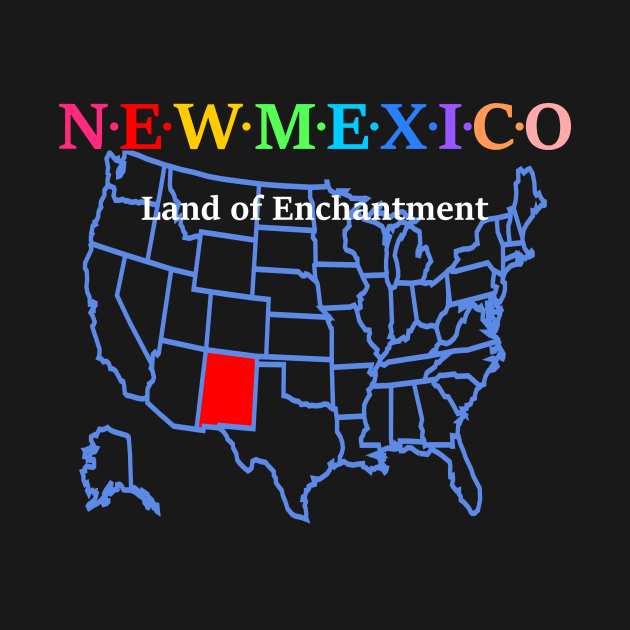 New Mexico, USA. Land of Enchantment. (With Map) by Koolstudio