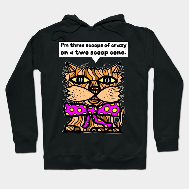 "I'm three scoops of crazy on a two scoop cone." Hoodie by The BuddaKats