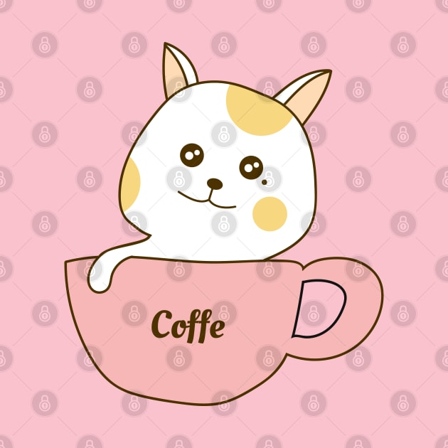 coffe cat cartoon by Applesix