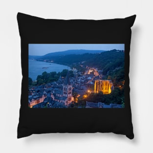 Old town, dusk, Bacharach, Middle Rhine, Rhine, evening Pillow