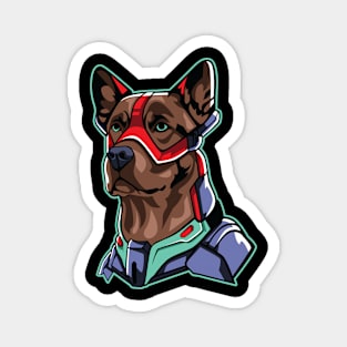 cyborg dog illustration Magnet