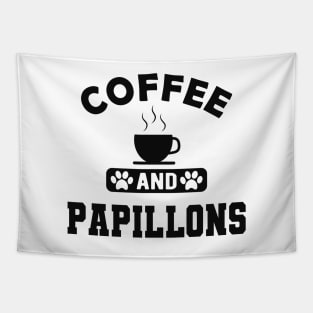 Papillon Dog - Coffee and papillons Tapestry