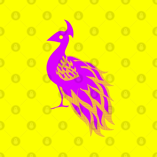 peacock the royal bird ecopop in purple art by jorge_lebeau