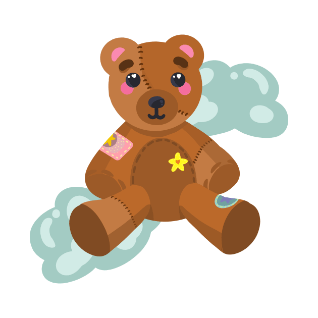 cute little sewed teddybear plushy design by grafitytees