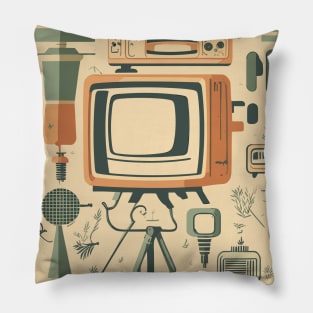 Vintage TV Pattern Pillow