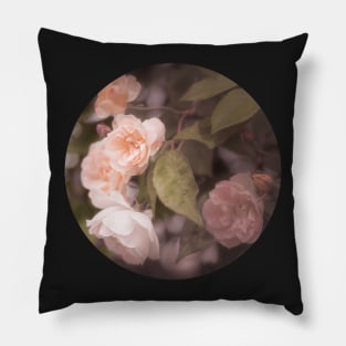 Peach Vintage Roses Circle Sticker Pillow