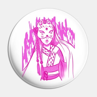 Kitsune Girl Pin