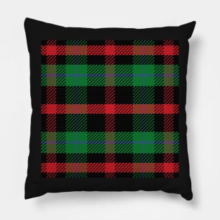 Scottish tartan black, red, green Pillow