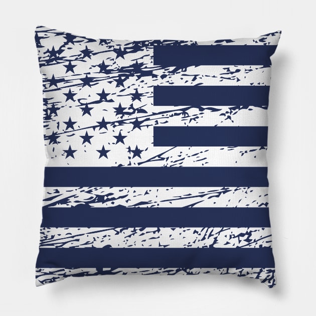 The Flag of the USA with Rusty Effect I Pillow by lemonpepper