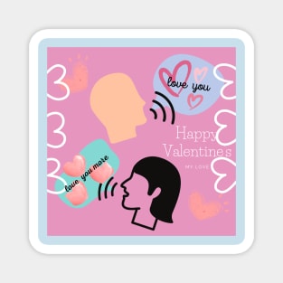 Valentine's day fun love you clipart Magnet