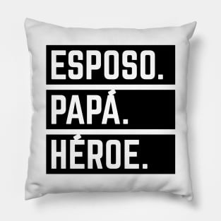 Esposo Papá Héroe (Super Marido / Superhéroe / Black) Pillow