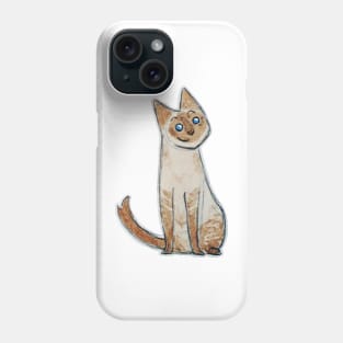 Siamese cat watercolour Phone Case