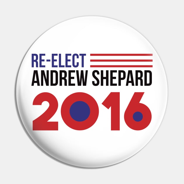 Re-Elect Andrew Shepard 2016 (Flag) Pin by PsychicCat