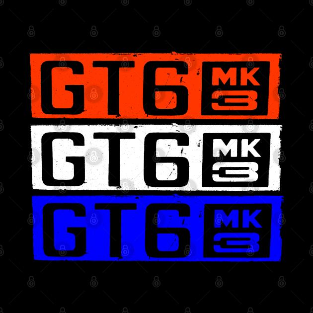 Triumph GT6 Mk3 classic 1970s sports car emblem red white blue by soitwouldseem