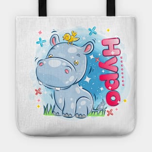 Cute hypothalamus playing with the yellow bird kids Tote