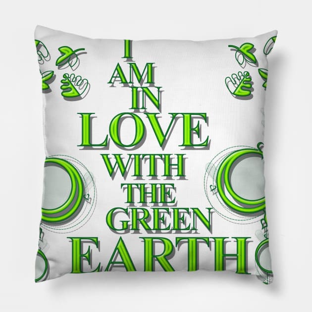 EARTH LOVE QUOTE Pillow by Sonia Jones Emporrium of unique designs 