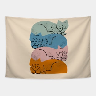 Four Cat Pile Tapestry