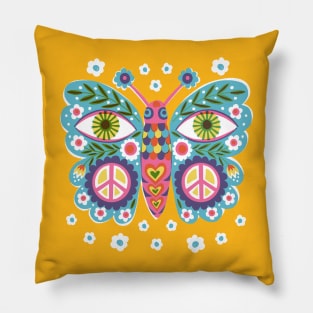 Peace Butterfly Pillow