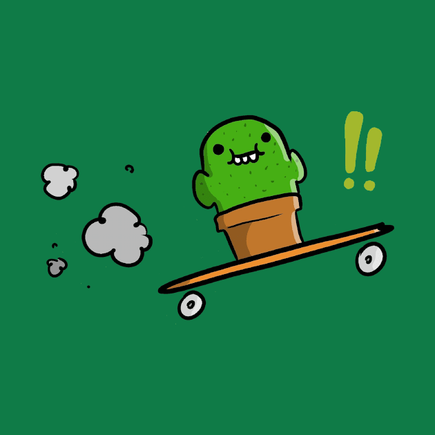 Cactus on a skateboard by LUDSTheBard