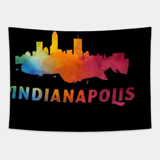 Indianapolis Skyline Watercolor Style Tapestry