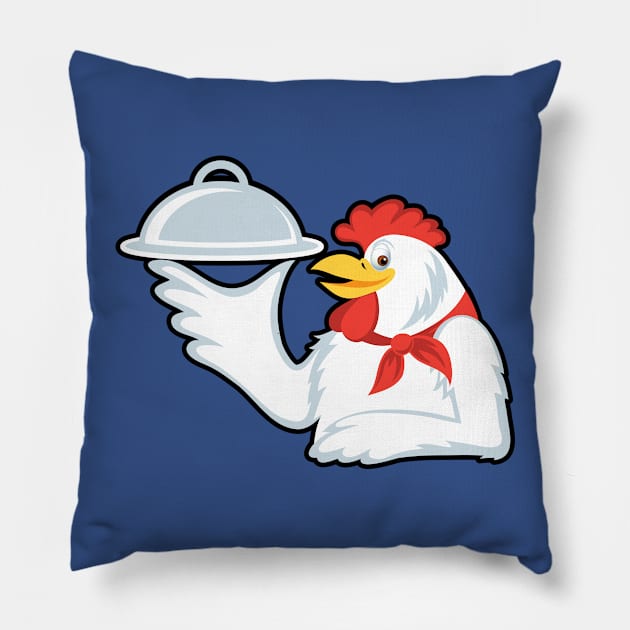 Cartoon Rooster #2 Pillow by SWON Design