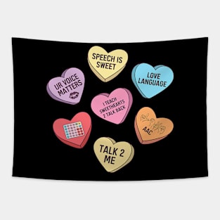 Speech Therapy SLP Happy Valentines Day Conversation Hearts Tapestry