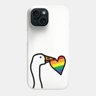 Portrait of Gaming Goose Stealing Pride Heart on Valentines Day Phone Case