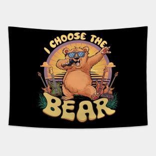 Bear lovers. I choose the bear. Musician bear Tapestry