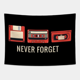 Never Forget Retro Tech Tapestry