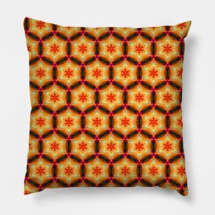 Golden honeycomb with flowers Pillow