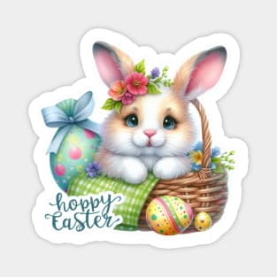 Hoppy Easter Bunny Basket Magnet