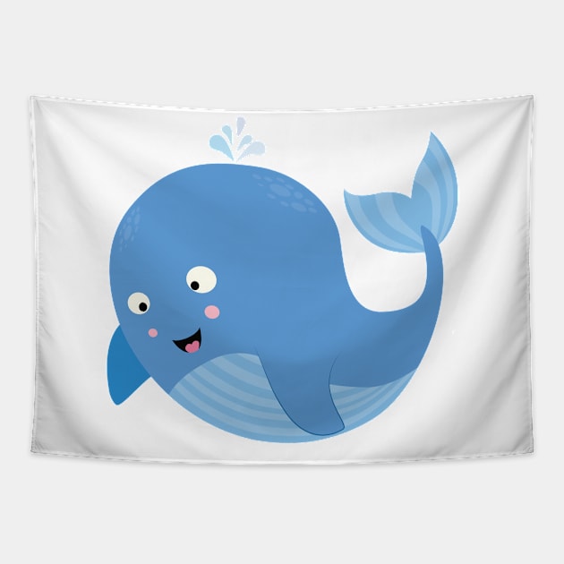 cute whale Tapestry by sj_arts