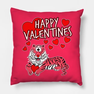 Happy Valentines Day 2022 Tiger Animal Lover Pillow