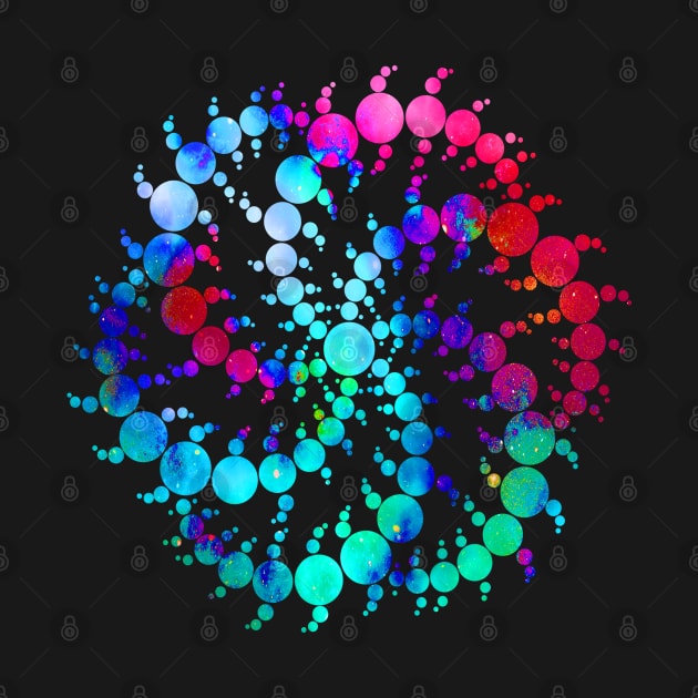 Psychedelic Swirling Circles on Black Background by sarahwainwright