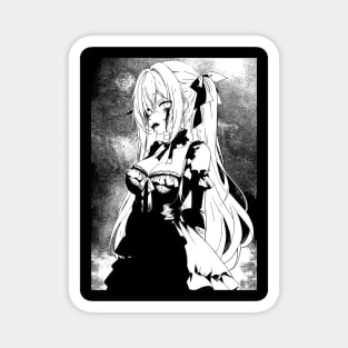 Black and White Vampire Girl Manga Art Magnet